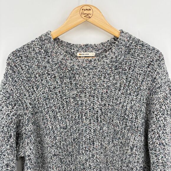 Marine Layer Quinn Oversized Sweater Blue Multi, Large - Picture 2 of 10